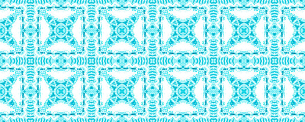 Watercolor ceramic tile geometric background. Blue seamless pattern.