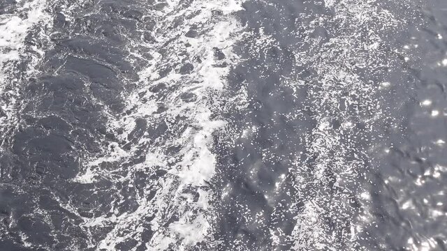 Black foamy polluted river water at Buriganga river. Polluted water background. Slow-motion water video.
