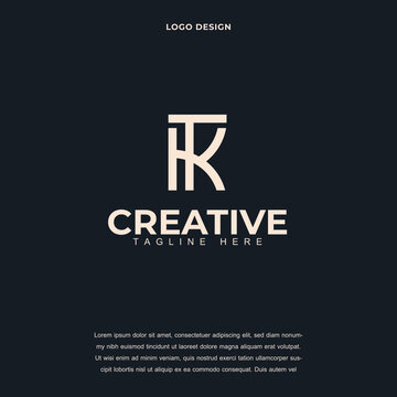 Abstract letter kt and tk icon logo design vector illustration, letter kt and tk luxury company branding Creative logo design