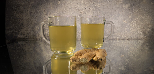 Ginger Tea on a table in close-up view - food photography
