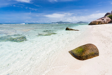 Secluded Beach In La Digue, Seychelles