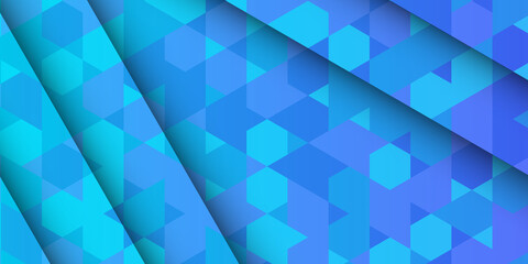 Abstract blue geometric background with polygonal triangles. 