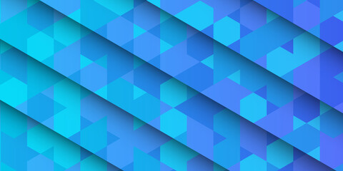 Abstract blue geometric background with polygonal triangles. 