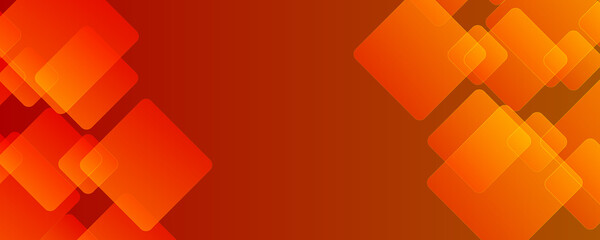 Fototapeta na wymiar abstract colorful orange red geometric shape background for wide banner. Square shapes composition geometric abstract background. 3D shadow effects and fluid gradients. Modern overlapping forms