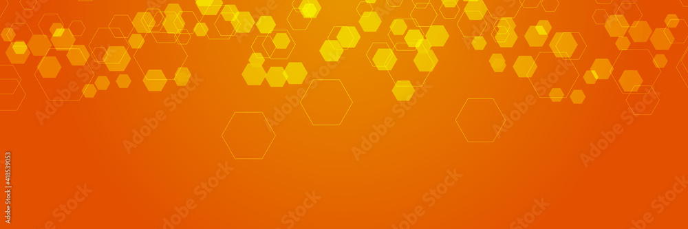 Wall mural colorful orange yellow geometric background. fluid shapes composition. creative design with color of