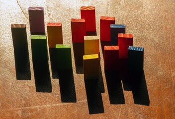 Colorful wooden toys, educational logic toys for kids with its shadows