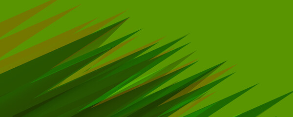 Green wide banner abstract background. Elegant green and turquoise banner in geometric style. Fluid gradient waves with shadow lines and glowing light effect, modern flowing motion abstract background