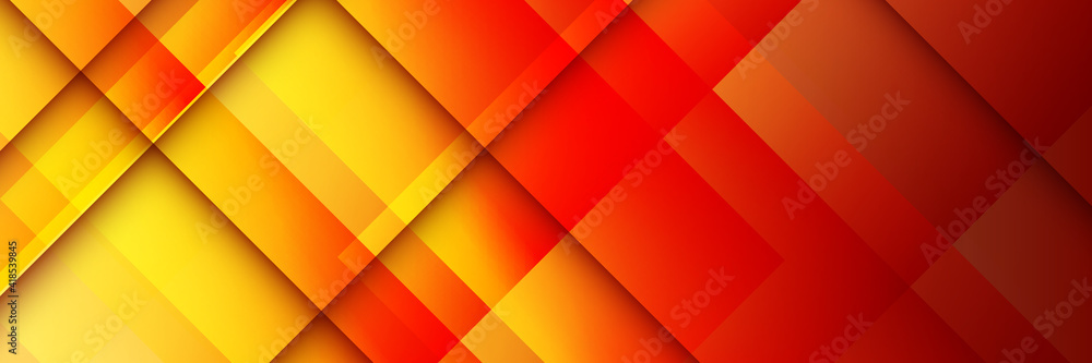 Poster modern simple red orange yellow abstract geometric background for wide banner. 3d business abstract 