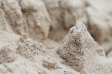 Fototapeta na wymiar Sand close up in the forest.