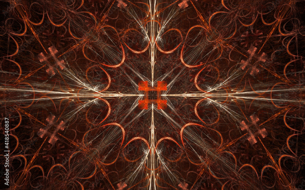 Fototapete abstract illustration background image patterns in the form of lines and geometric shapes intersecting, intertwining in a chaotic manner for use in web design, computer graphics