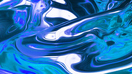 blue metallic abstract background. 3D rendering.