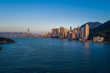 Private housing of Hong Kong from drone view