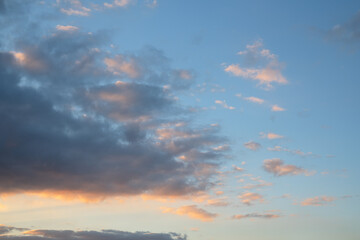 Sky with red-colored clouds