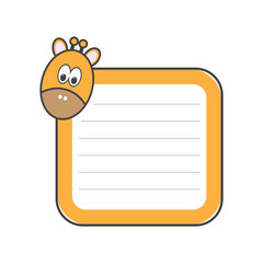 To do list. Cute page for notes.Notebooks,decals, diary, school accessories. Cute vector design with little giraffe © nala