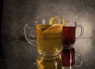 Glasses of Tea in close-up view - food photography