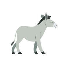 Obraz na płótnie Canvas Cartoon donkey - cute character for children. Vector illustration in cartoon style.