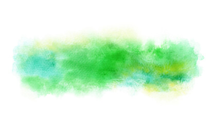 Watercolor Green And Yellow Smears Isolated