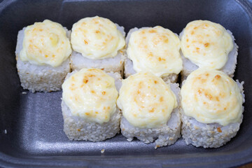 rolls in a container in the kitchen