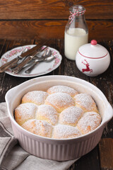 Buchteln - Sweet rolls with plum jam
