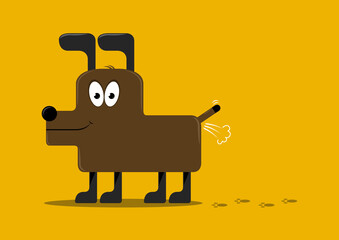 Dog farting vector illustration