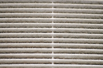 Dirty air ventilation grill of HVAC with clogged filter.