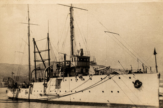 Russia - CIRCA 1910-1917: The Destroyer Military Ship Of The Imperial Russian Navy. Destroyers Also Participated In World War I And The Russian Civil War