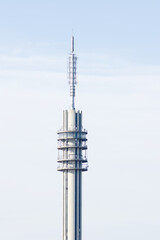 Obraz premium Closeup of a high broadcasting tower in Arnhem, Netherlands