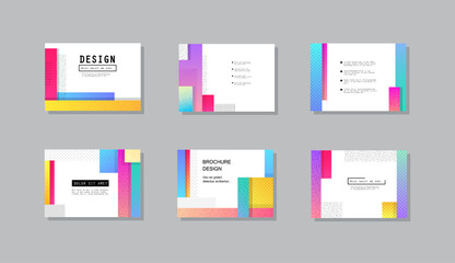 Covers templates set with graphic geometric elements. Applicable for brochures, posters, covers and banners. Vector illustrations.