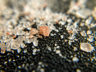macro photo salt 
