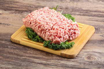 Raw pork minced meat for cooking