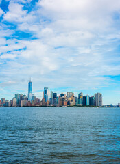 Obraz premium Manhattan panoramic skyline. New York City, USA. Office buildings and skyscrapers at Lower Manhattan.