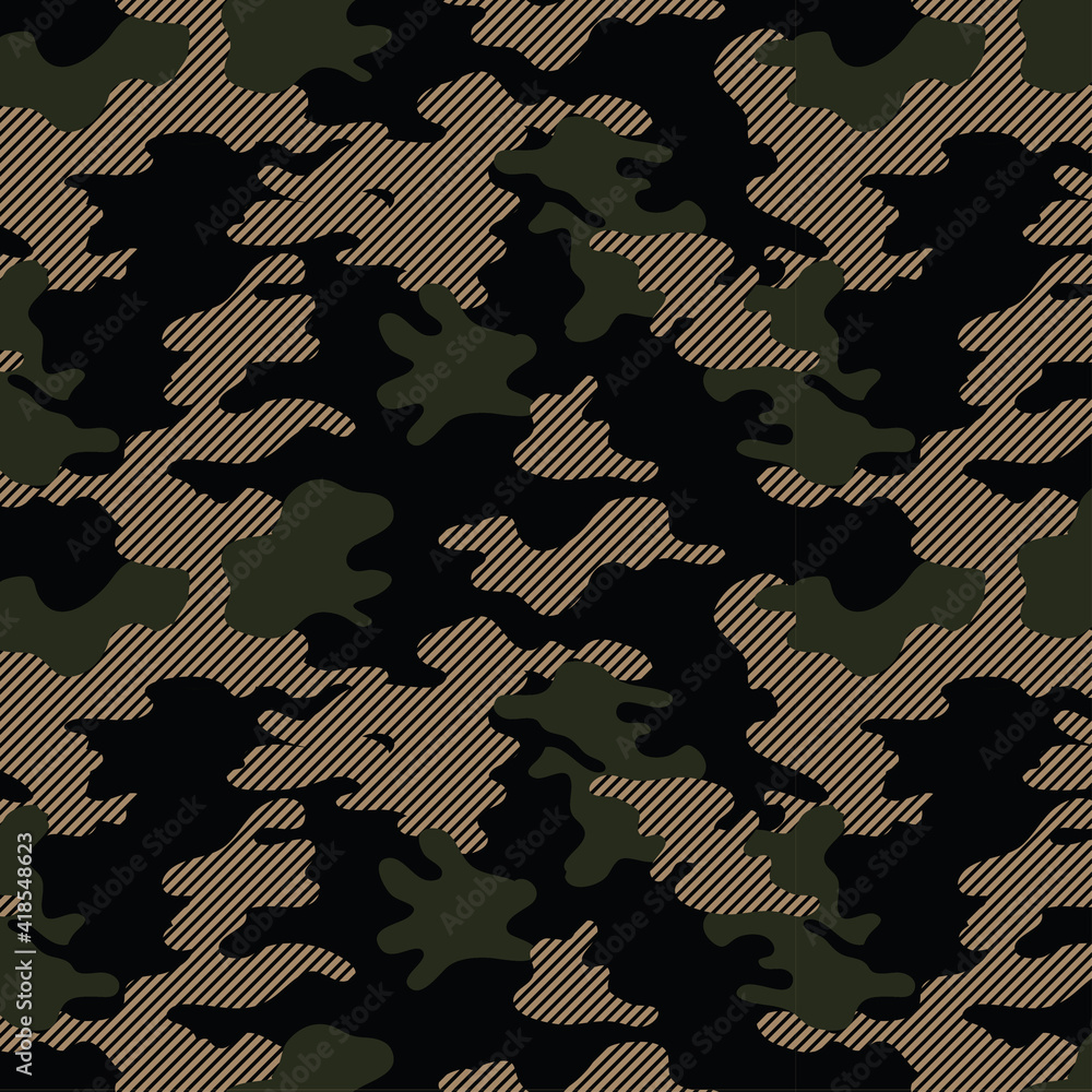 Wall mural camouflage abstract pattern, Military Camouflage pattern design element for Army background, printing clothes, fabrics, sport t-shirts jersey, web banners, posters, cards and wallpapers - Wall murals