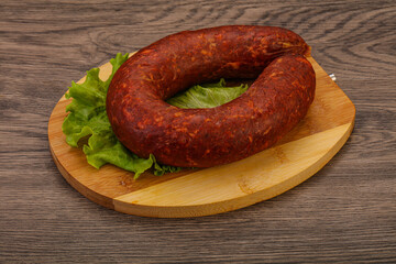 Krakowska sausage over the board