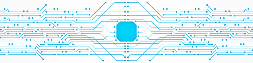 Abstract Technology Background, blue circuit board pattern, microchip, power line