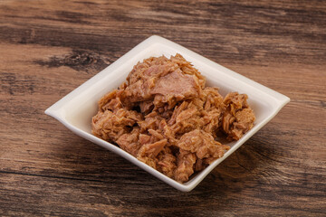 Canned tuna fillet for salad