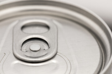 Obraz premium closed lid of an aluminum can close-up macro