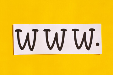 The sign with WWW abbreviation, technology solution concept