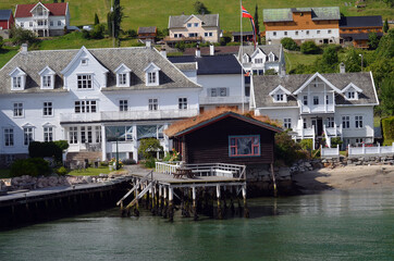 Fototapeta premium View from the board of Flam - Bergen ferry. Sognefjord, Norway, Scandinavia. Tourism and travel.