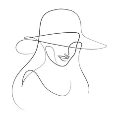 Vector Illustration of Beautiful Female Line Art Drawing. Good for Cover, Poster, T-Shirt, Graphic Design Print, and others.