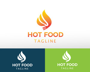 hot food logo creative logo fire logo