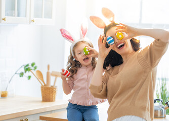 Family celebrating Easter.