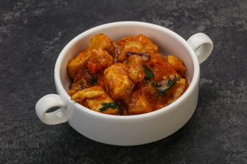 Chicken with oyster sauce and vegetables