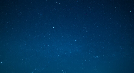 Fototapeta na wymiar Beautiful blue starry sky. Night photography, astronomical background.