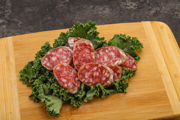 Iberian pork Fuet sausage slices