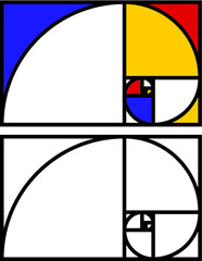 Vector illustration of the golden ratio