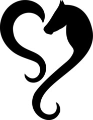 Naklejka premium Vector illustration of the horse love abstract sign