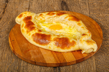 Traditional Georgian Khachapuri with cheese