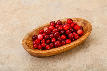 Sweet and tasty cranberry in the bowl