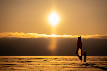 windsurfing in winter