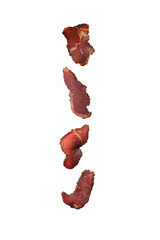 Jerky meat isolated on a white background